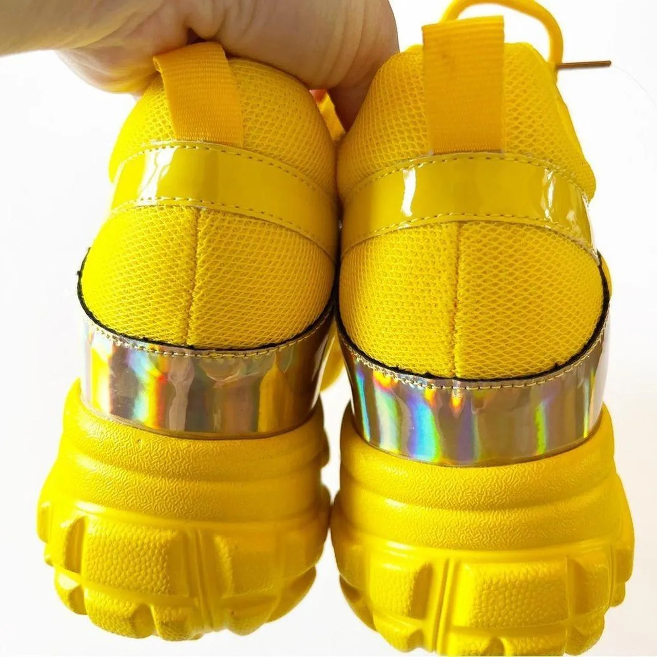 Anthony Wang Persimmon Bright Yellow Platform Sneakers Size 10 - Image 7