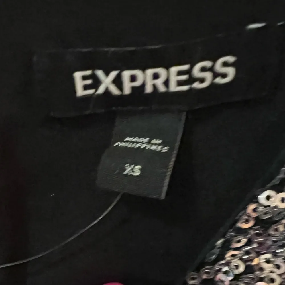 Express Color Block Sequin Strong Shoulder Long Sleeve Mini Cocktail Dress Sz XS - Image 10