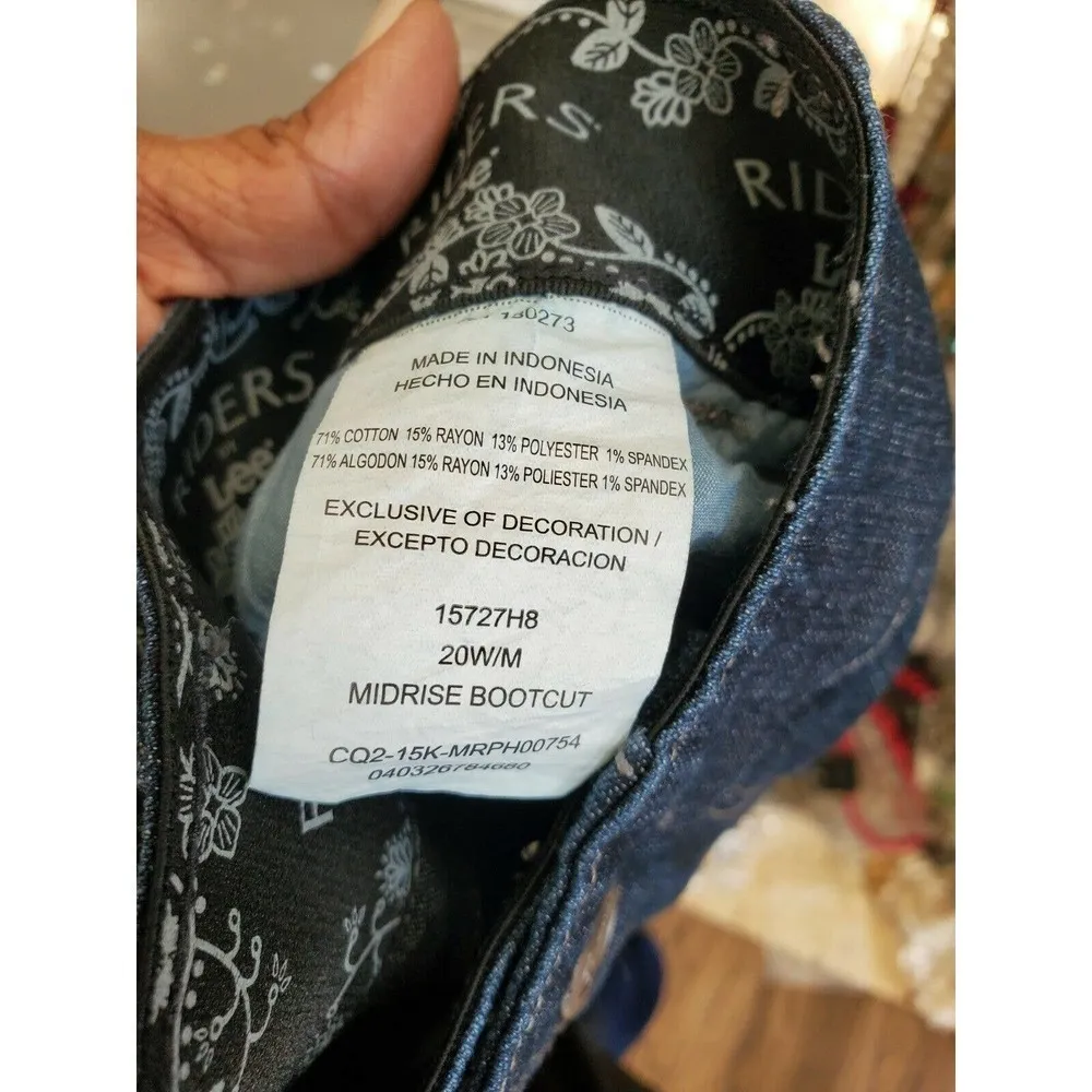 Riders By Lee Women's Blue Denim Cotton Mid Rise Bootcut Jeans Pant - Image 10