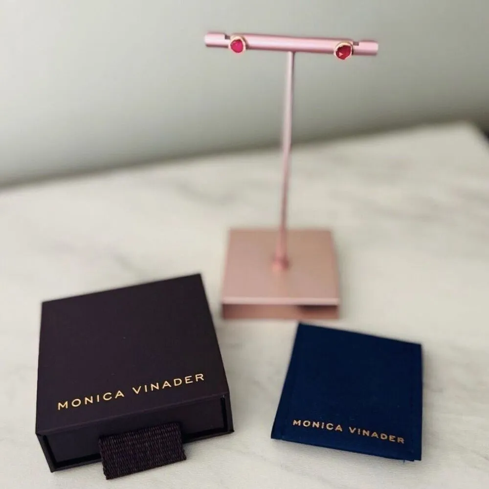 Monica Vinader‎ Siren Stud Earrings, Pink Quartz/Rose Gold, NEW IN BOX Pink - Image 3