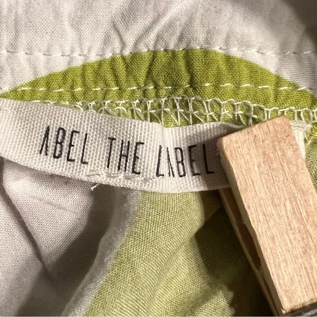 Anthropologie Abel the Label Green White Ruffle Maxi Dress Size Small - Image 5