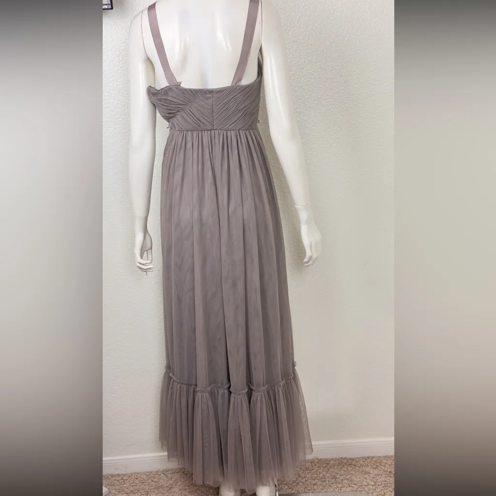 Va Et Vien Gray Tulle Strapless Long Maxi Dress Gown Size 0 - Image 16