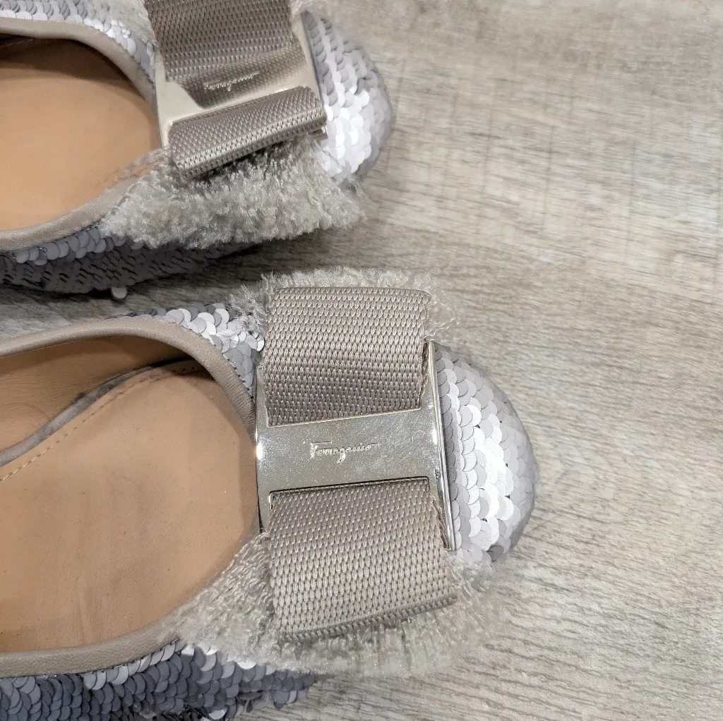 Salvatore Ferragamo Sequin Heeles Flats Size 10 - Image 11