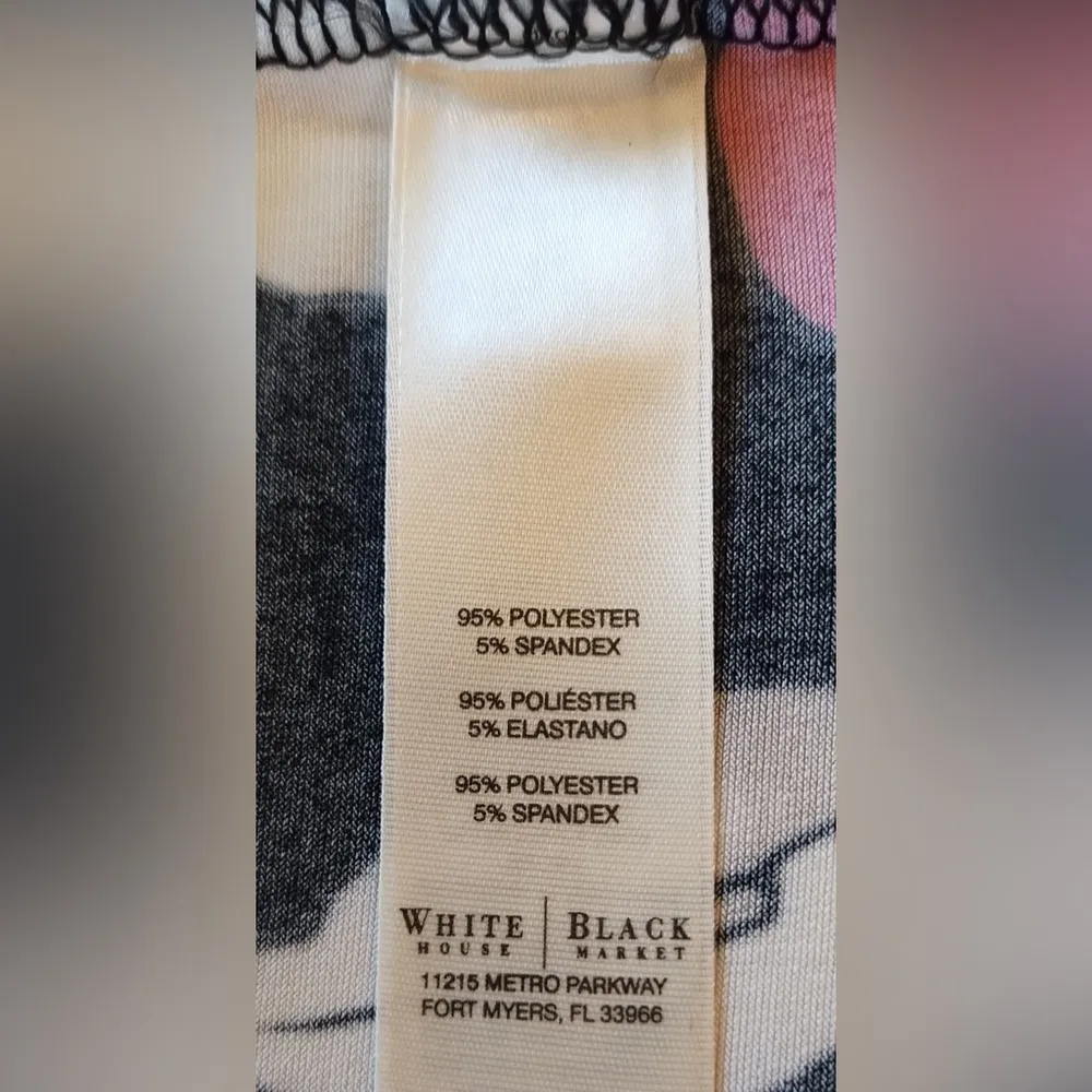 White House Black Market Top Blouse Dress Size L Womens Multicolor Floral - Image 7