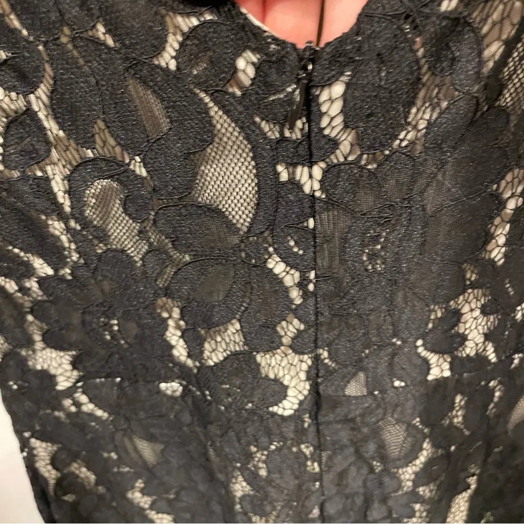 Adorable NWT black lace stretchy liner whimsigoth boho scalloped sleeve dress Size L - Image 7