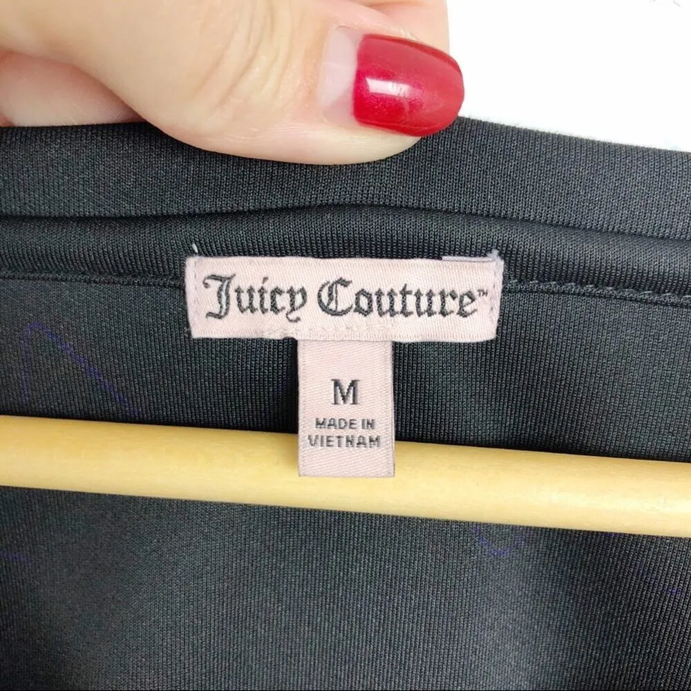 Juicy Couture Juicy! Sequin Black Scuba statement Sweatshirt Medium - Image 15