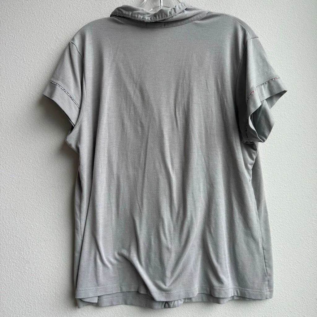 Eberjey Gray Floral Trim Button Down Short Sleeve Pajama Set Size Small? Medium? - Image 6