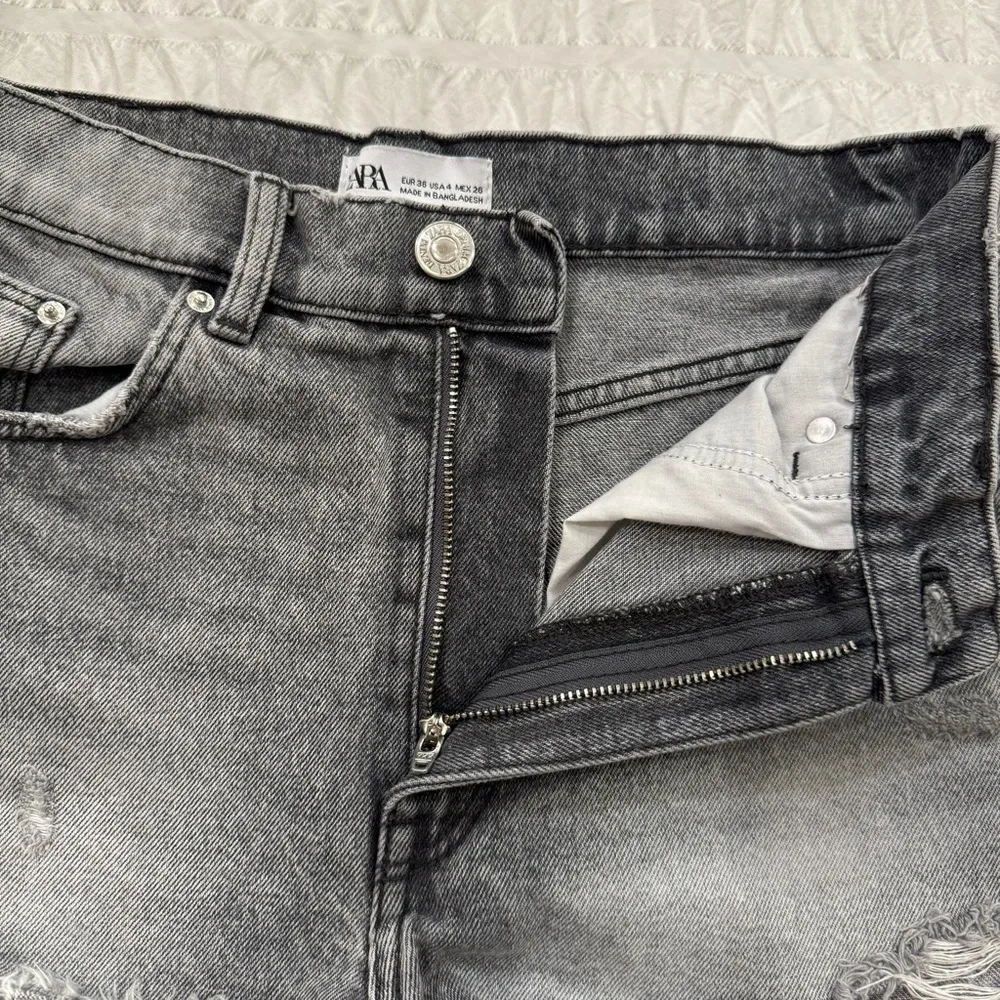 Denim Short Shorts in Charcoal - Image 2