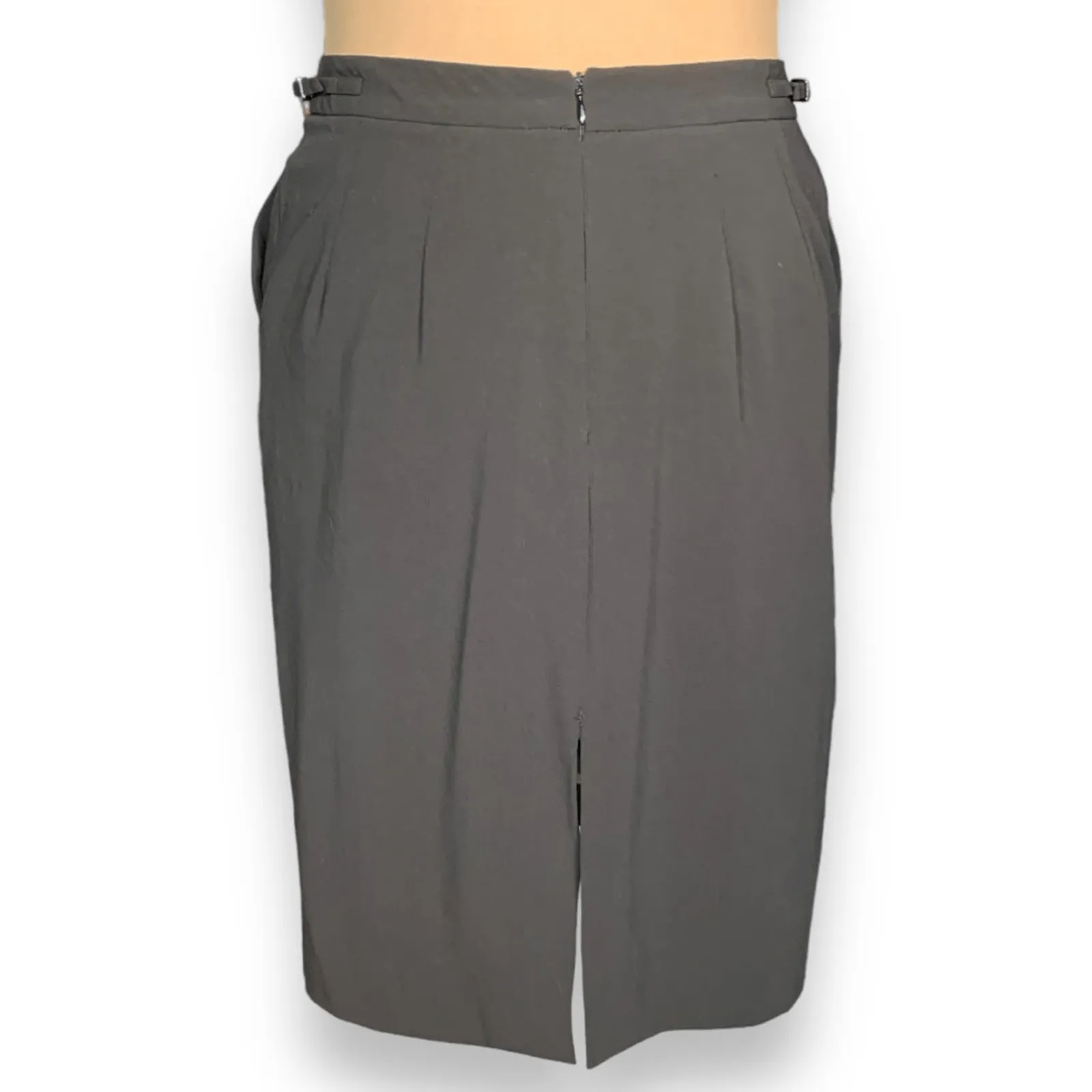 Vintage 90s Giorgio Armani Classico Black Wool Skirt IT 50 Made in Italy Skirt - Image 8