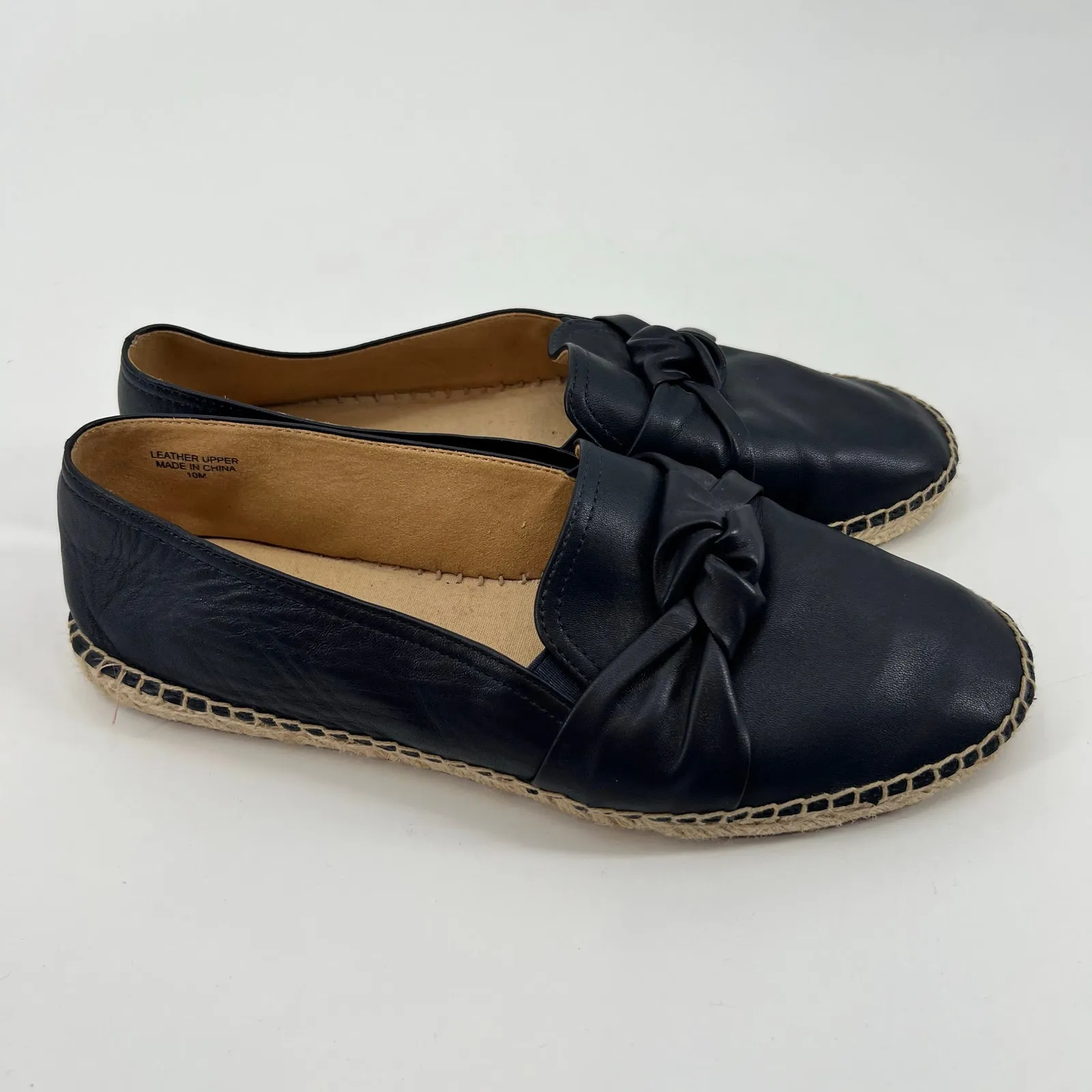 Talbots IZZY CINCHED NAPPA ESPADRILLES 100% leather slip on round toe size 10 - Image 7