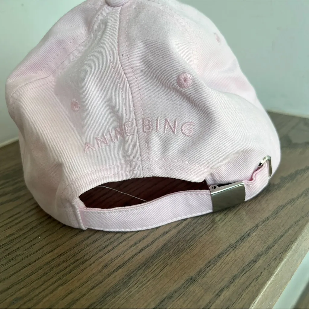 NWOT Anine Bing Jeremy Baseball Cap Hat in Pale Pink - Image 3