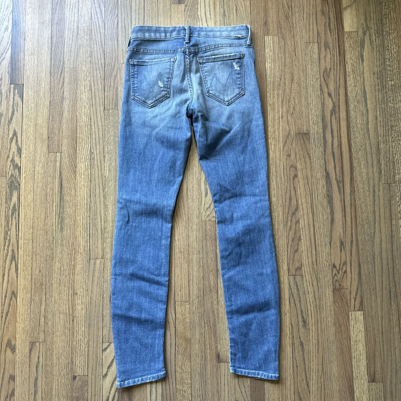 Mother The Looker Ankle Fray Blue Jeans in Birds of Paradise Wash Women SZ 25x31 - Image 10