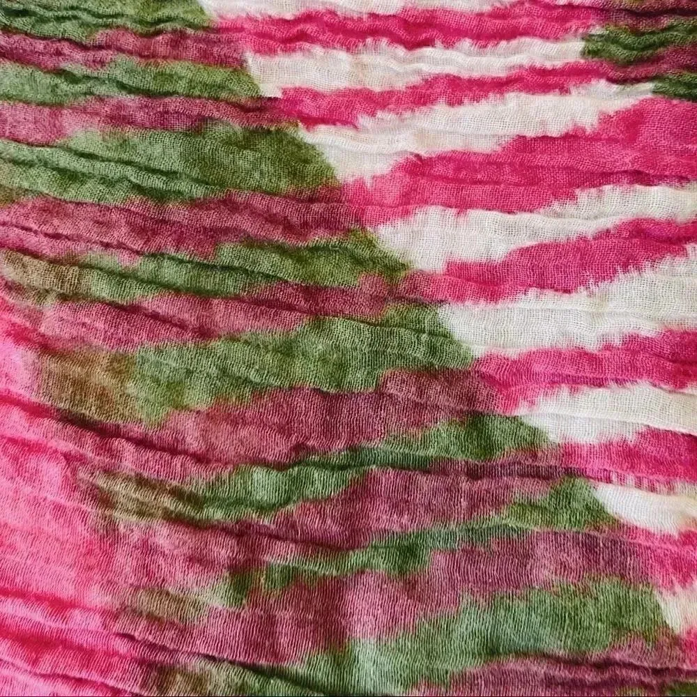 Boho Bohemian Lightweight Fringe Scarf Wrap Cotton Long Longline One Size Pink - Image 6