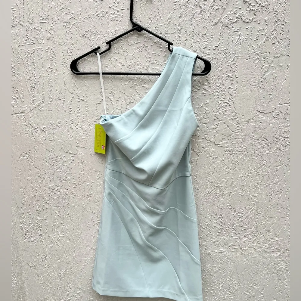 x Revolve Ava one shoulder dress in ice blue size Small - Image 4