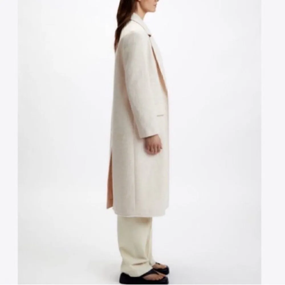 Zara Cream Textured Oversized Long Coat(XS) - Image 3