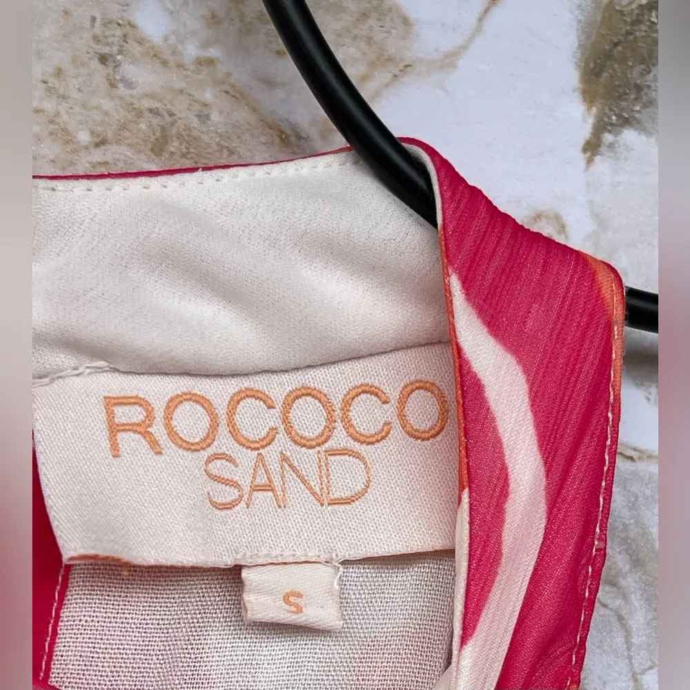 Rococo Sand White & Multicolour Abstract Pleated dress size small Red - Image 13