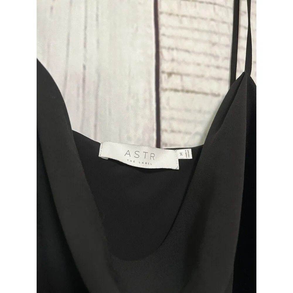 ASTR The Label Black Cowl Draped Neck Sleeveless Bodysuit Size Medium - Image 2