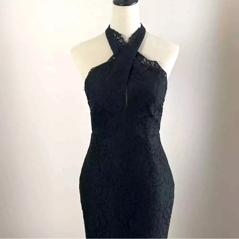 Keepsake The Label Black High Roads Lace Halter Dress - Image 8