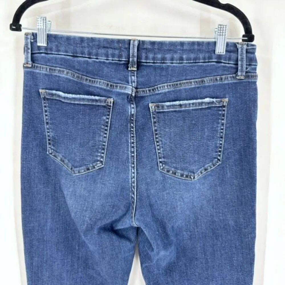 Pistola Women's Raw Hem Cuffed Skinny Ankle Jeans Blue Denim Medium Wash Size 31 - Image 4