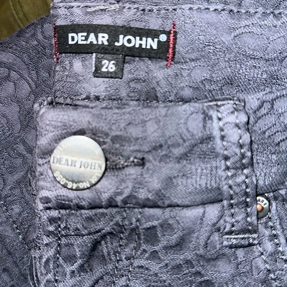 Dear John size 26 light black/gray skinny jeans with lace textured detail‎ - Image 2