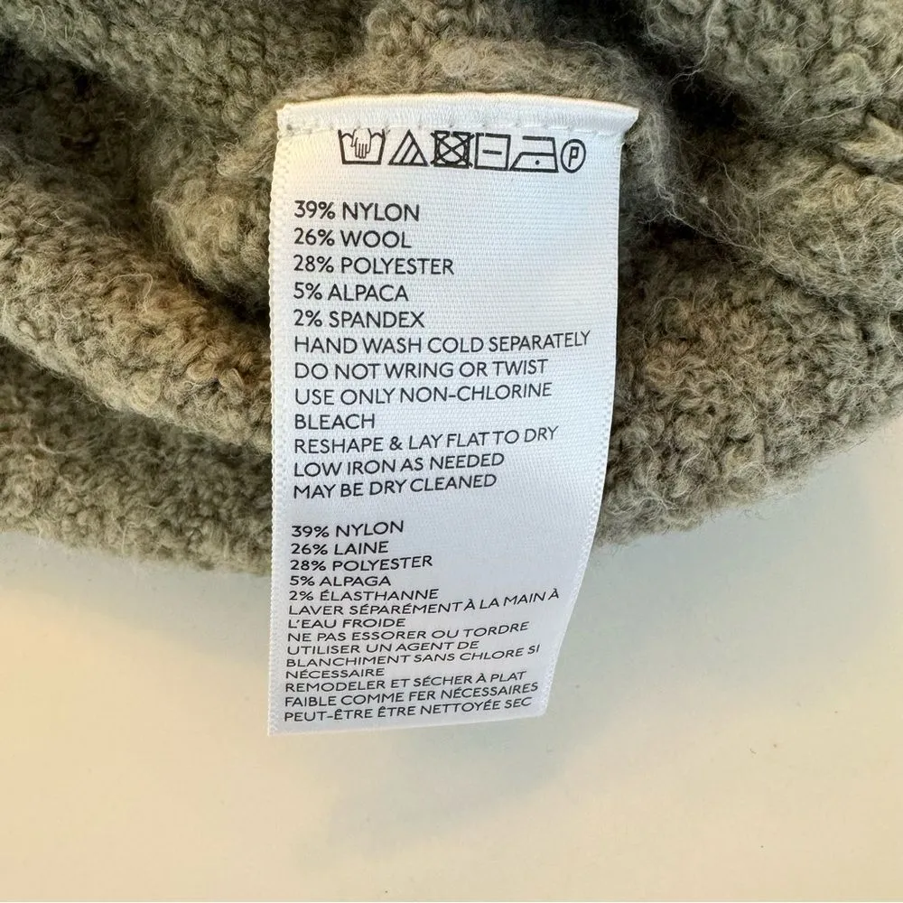 Anthropologie Sleeping on Snow Clarington Half Zip Wool Alpaca Green Sweater S - Image 10