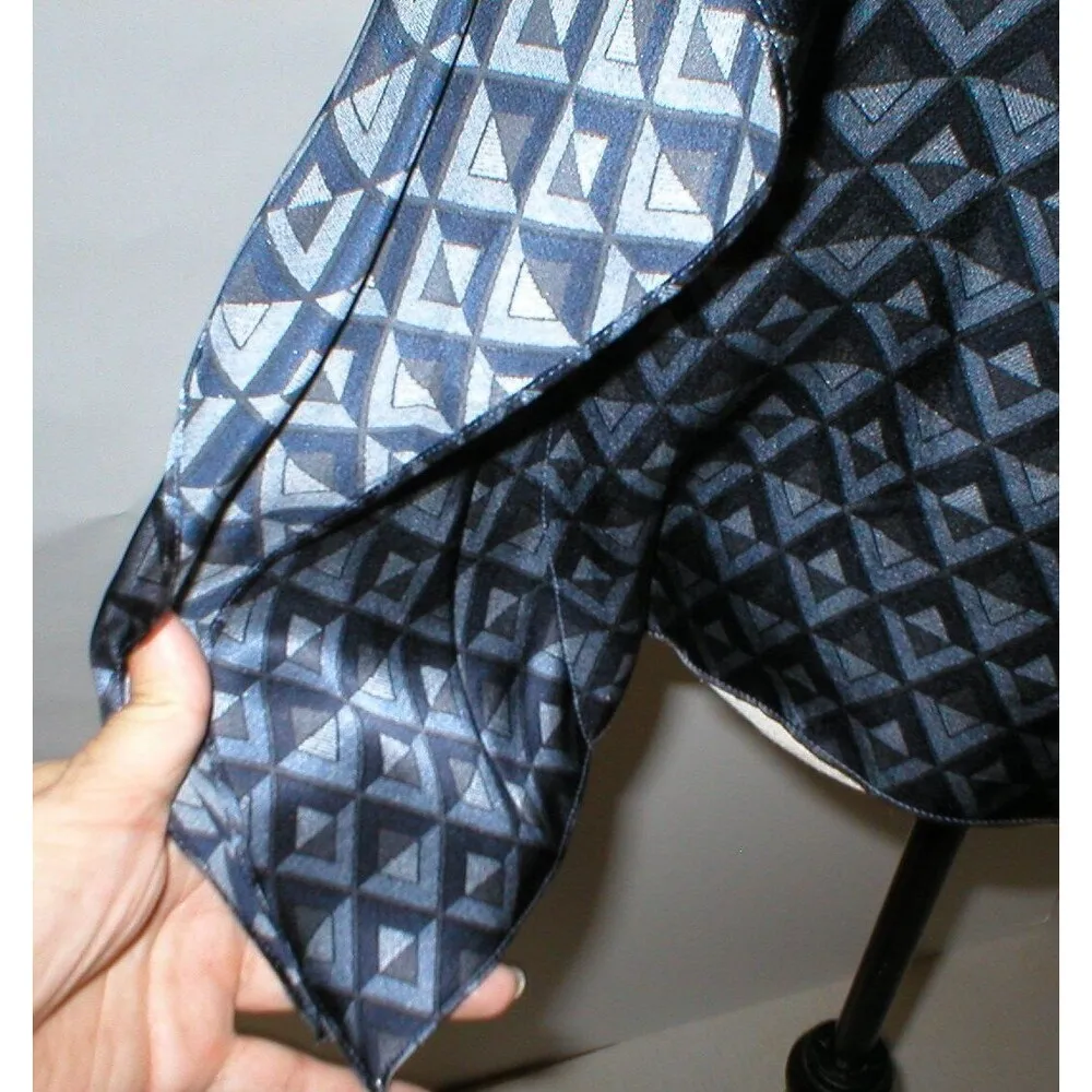 NWT W Worth NY Womens P XS Top Designer New York Blouse Silk Navy Blue Flowy Dia - Image 11