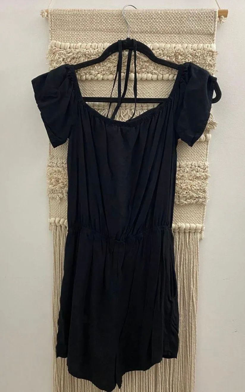 Black Halter Romper Shorts - Image 4