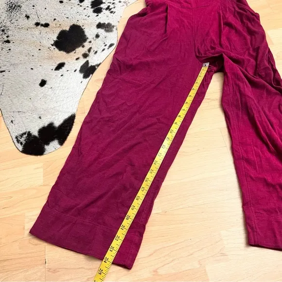 FREE PEOPLE Burgundy Avery One‎ Shoulder Jumpsuit Size 6 NWOT - Image 5