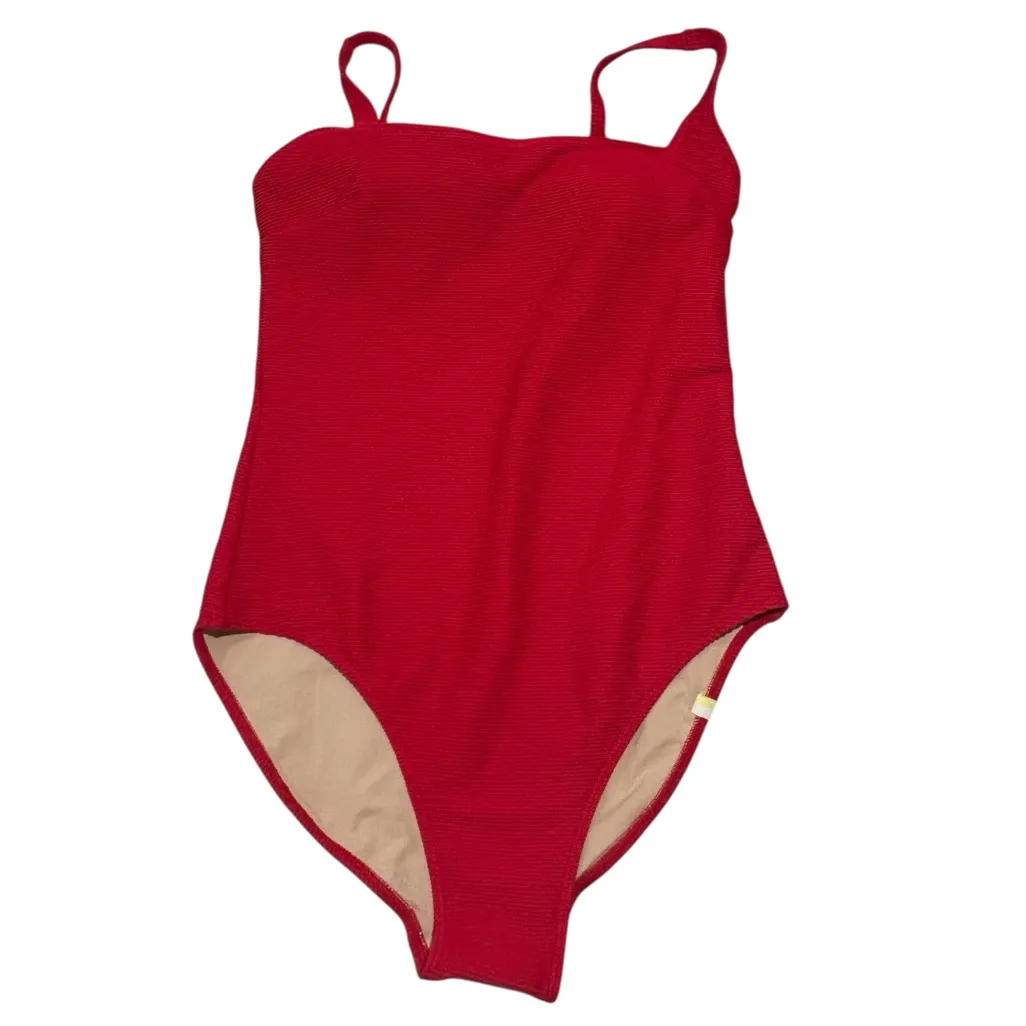 SUMMERSALT The RippleRib Square Neck One-Piece In lava Red Swimsuit NEW Size 6 - Image 2