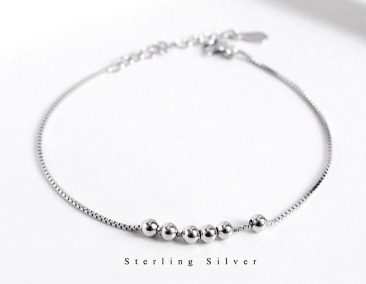 S925 Sterling Silver Bead Charm Bracelet for Women - Image 3