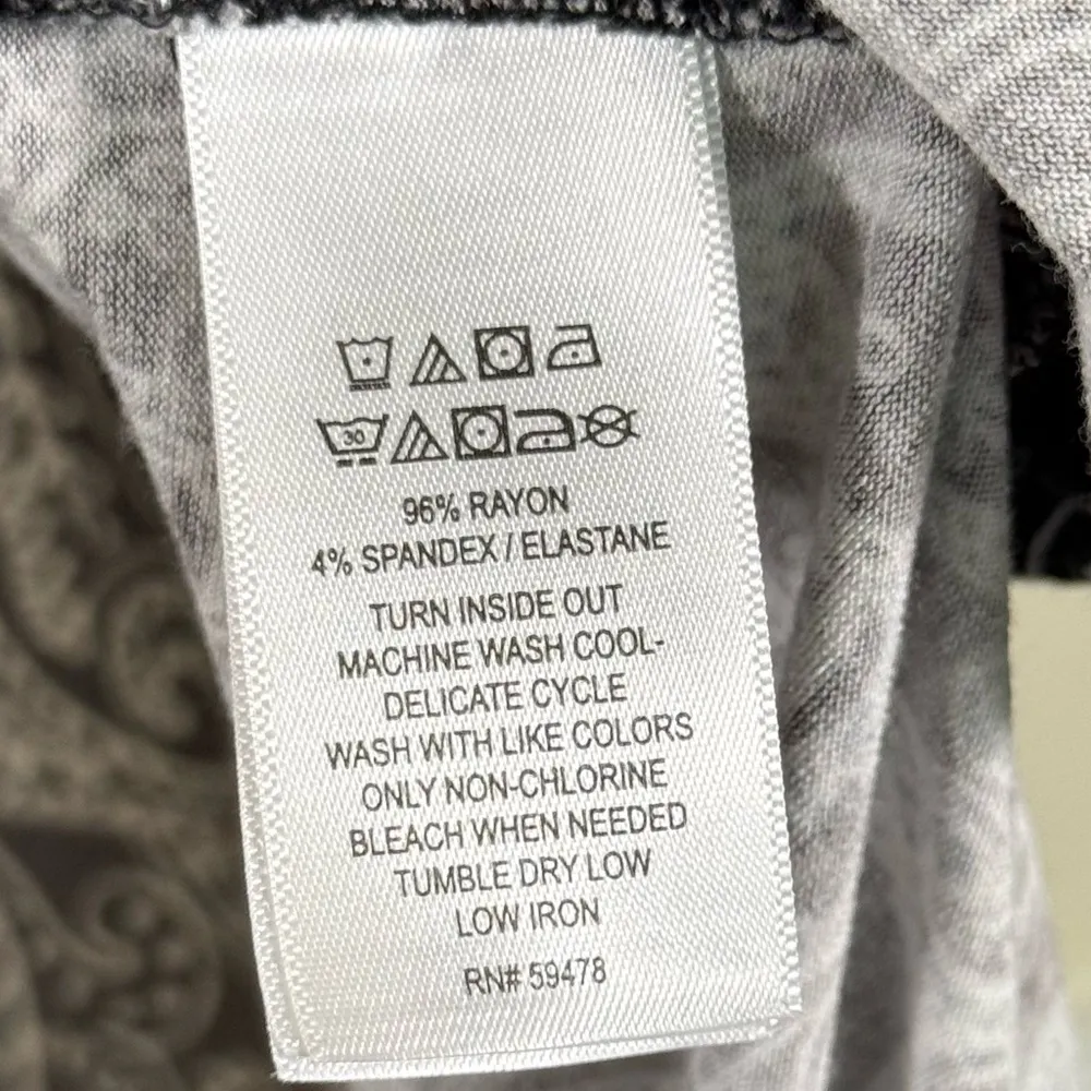 Soft Knit Scoop Neck Tunic Top Plus Size 1X Black White Office Siren Pull On - Image 4