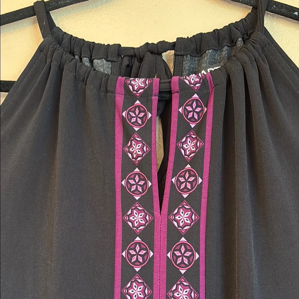 Apt. 9 Size S/M Black Purple Print Halter Shift Jersey Mini Sundress Travel - Image 6
