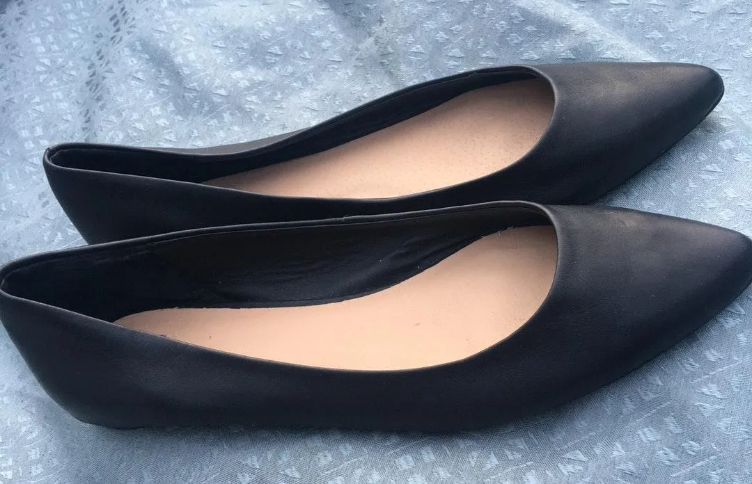 Black Leather Flats - Image 4
