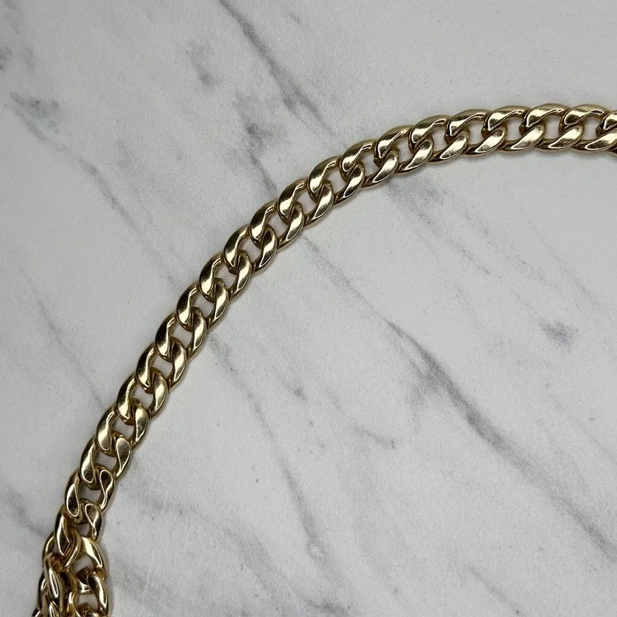 Draped Gold Tone Metal Chain Link Belt XS - Image 7