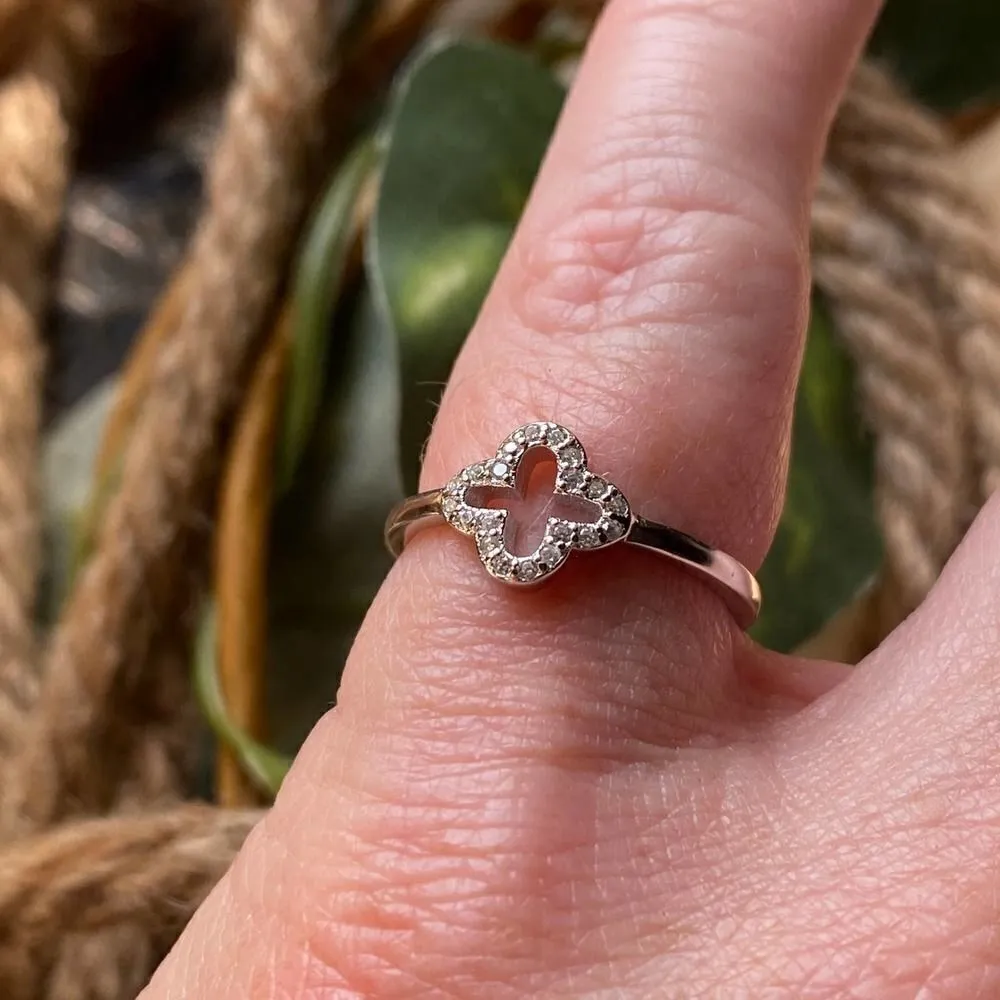 Cubic Zirconia Plus Sign Shape Sterling Silver Ring Size 51/2 Silver - Image 4