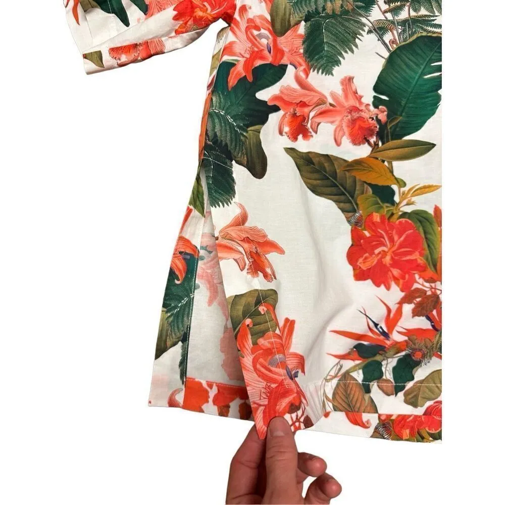 Gianni Bini Thea Camp Shirt Women's XS Multicolor Tropical Bliss Oversized - Image 6