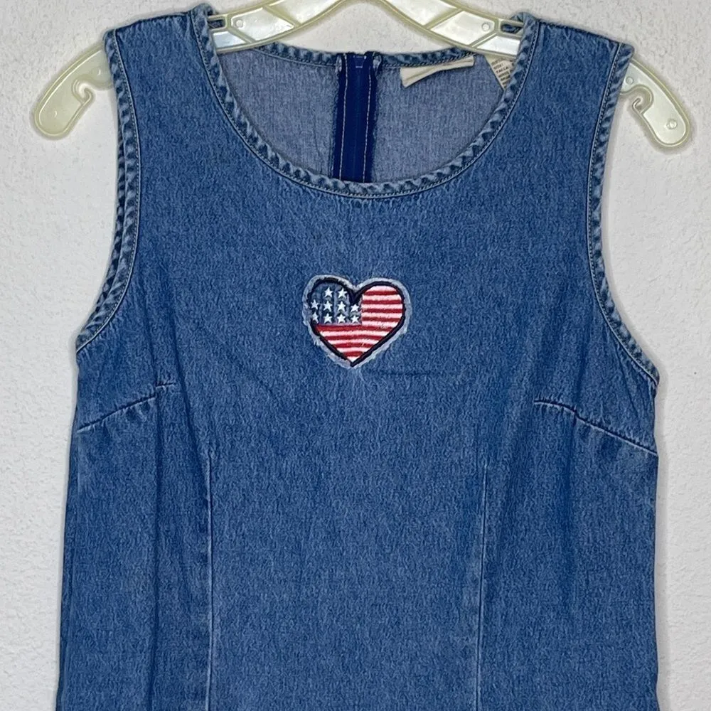 Vintage Expressions‎ Denim Dress Red Size 8 - Image 2