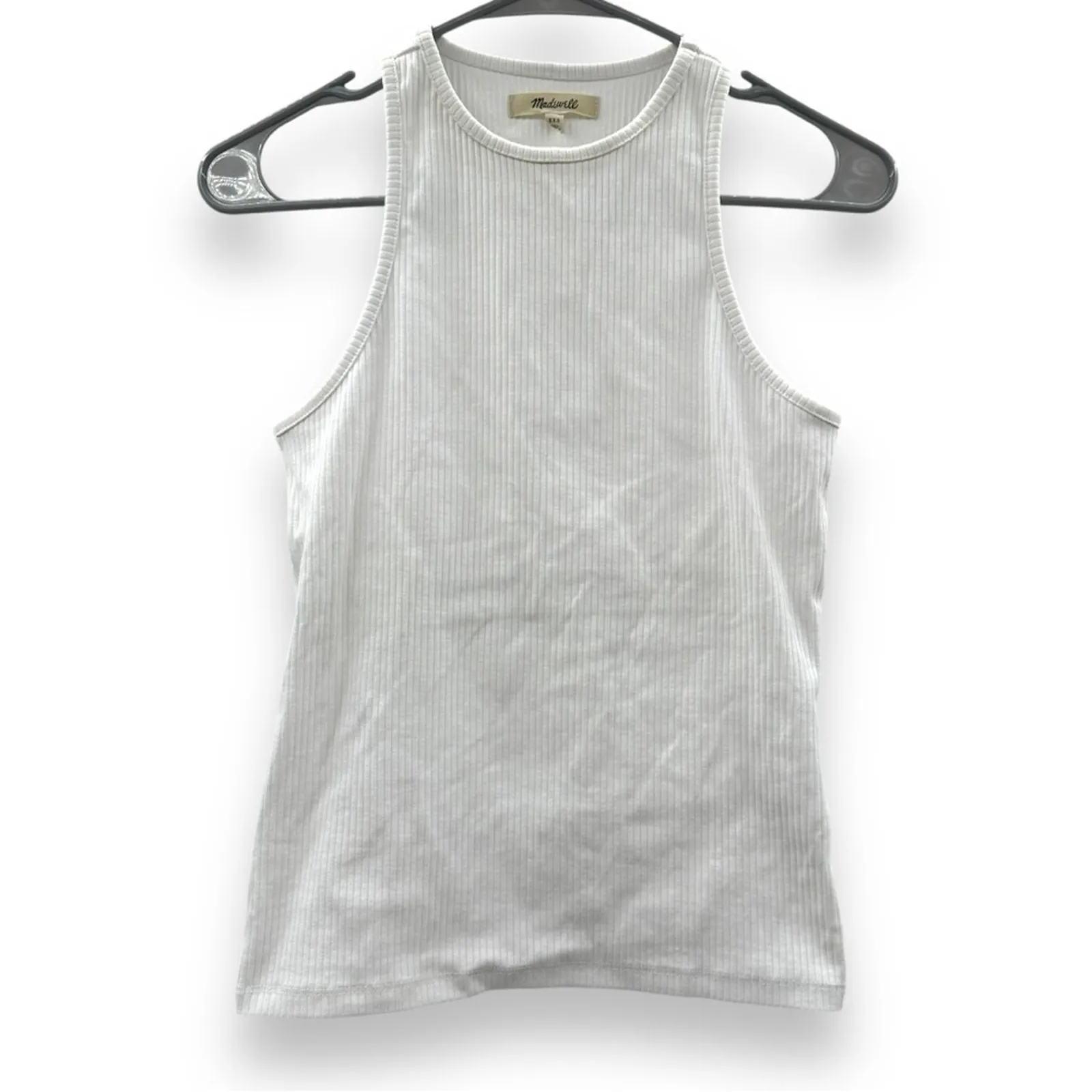 Madewell High Neck Tank w/ Shelf Bra in Sleekhold in‎ Eyelet White Sz XXS NEW - Image 3