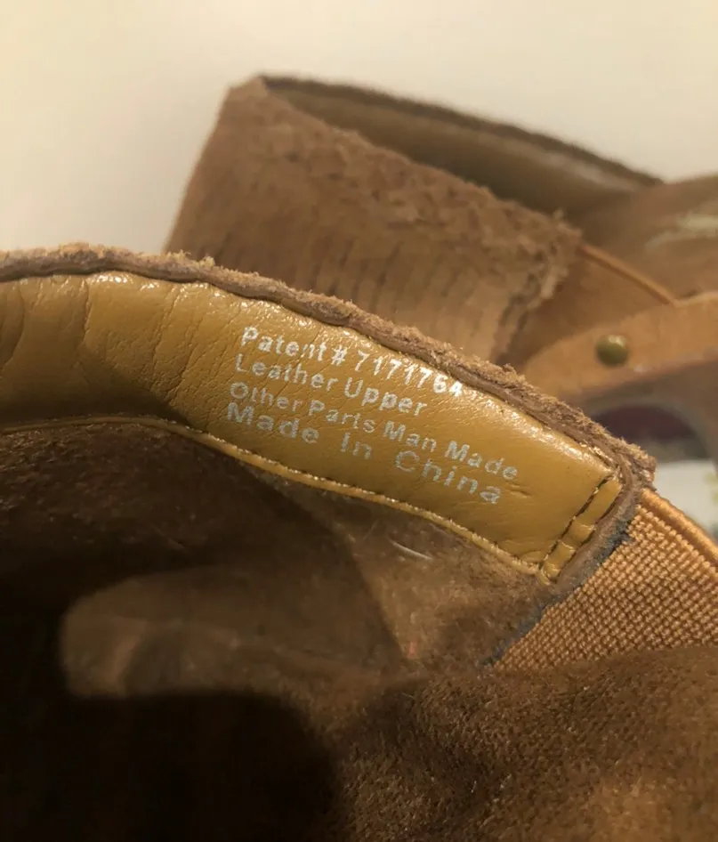 Softwalk Brown Leather Clogs with Fringe Size 5 - Image 5