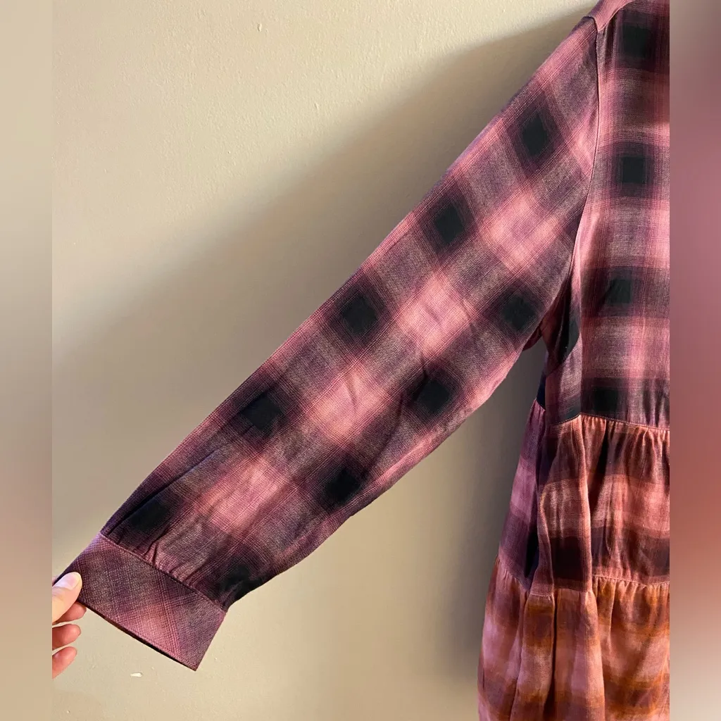 J Jill flannel button front shirt tunic tiered plaid 2X - Image 6