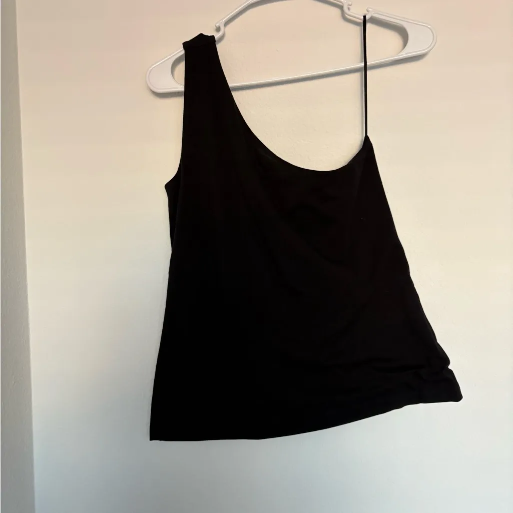 Theory One Shoulder Knot Top Black Size M - Image 3