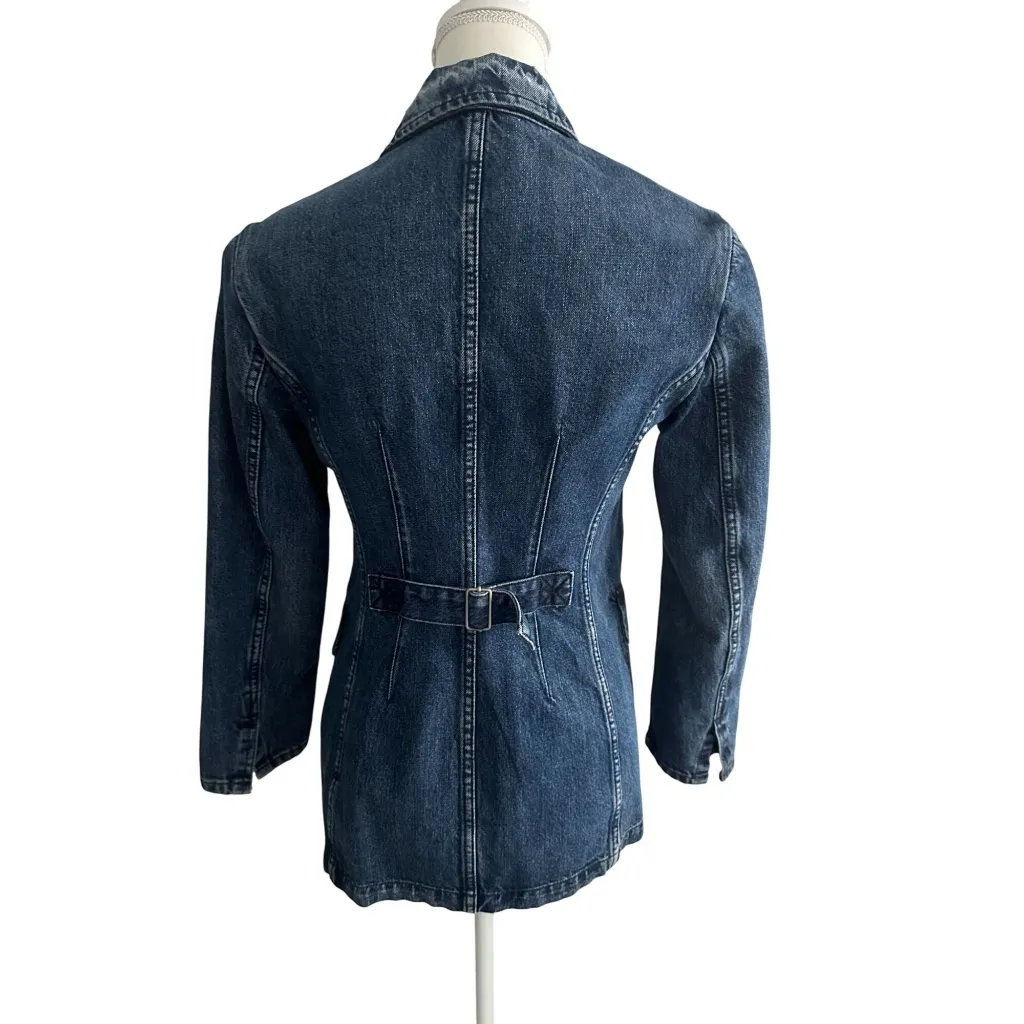 REBECCA TAYLOR La Vie Denim Blazer Jacket Size 8 - Image 7