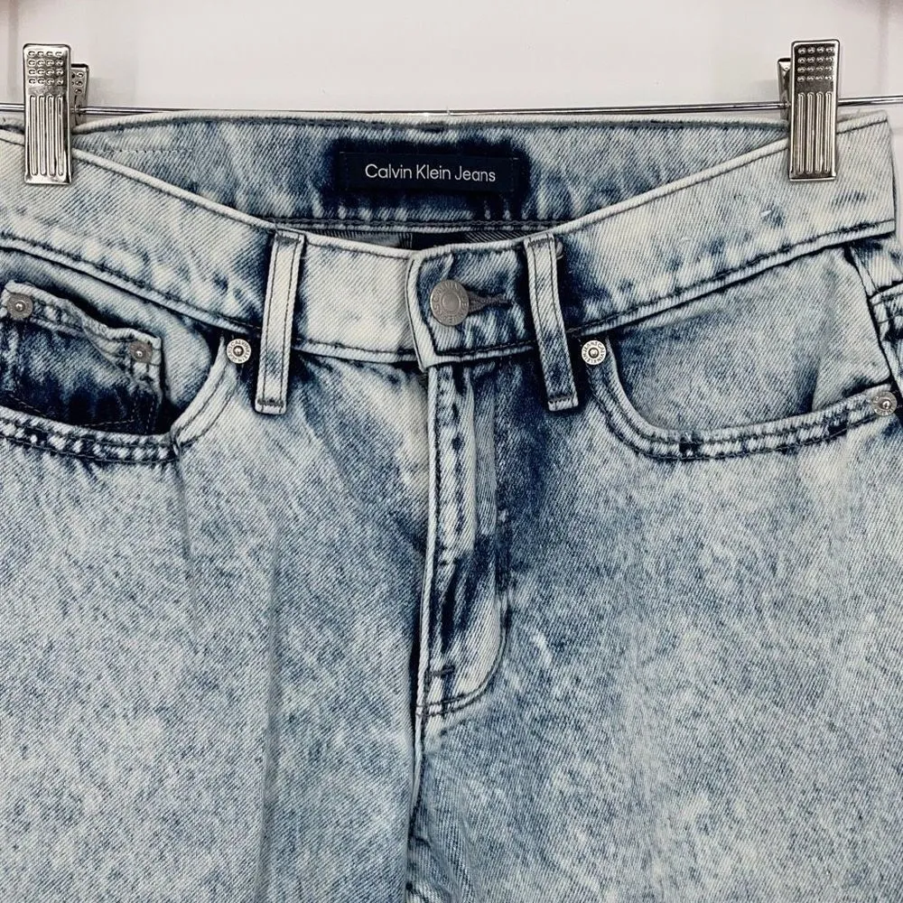 Calvin Klein Womens Distressed Jeans Ankle Denim Light‎ Wash 100% Cotton Size 25 - Image 3