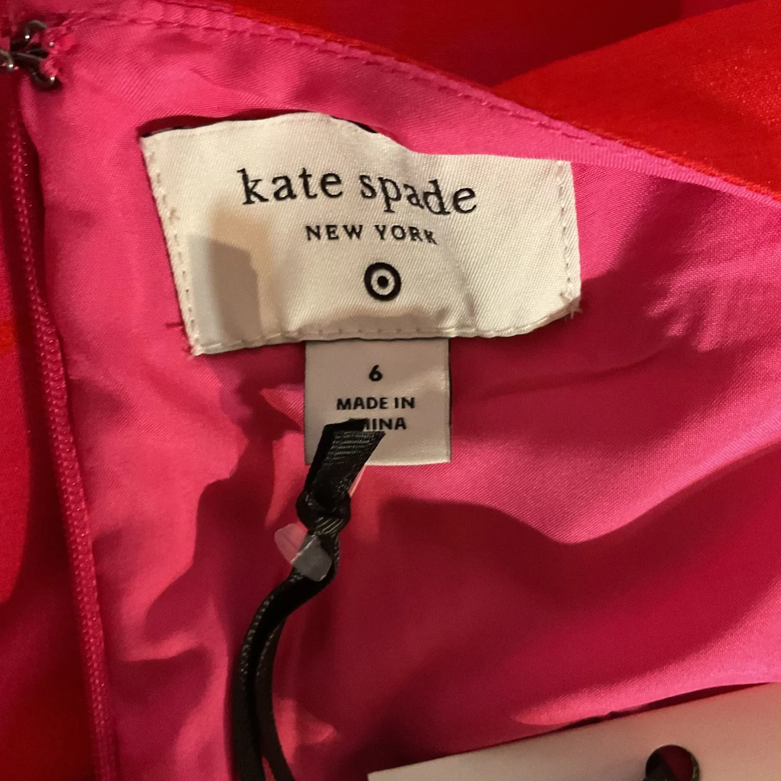 Kate Spade Target Red Pink Classic Floral Sleeveless Peplum Midi Dress Sz 6 NWT‎ - Image 12