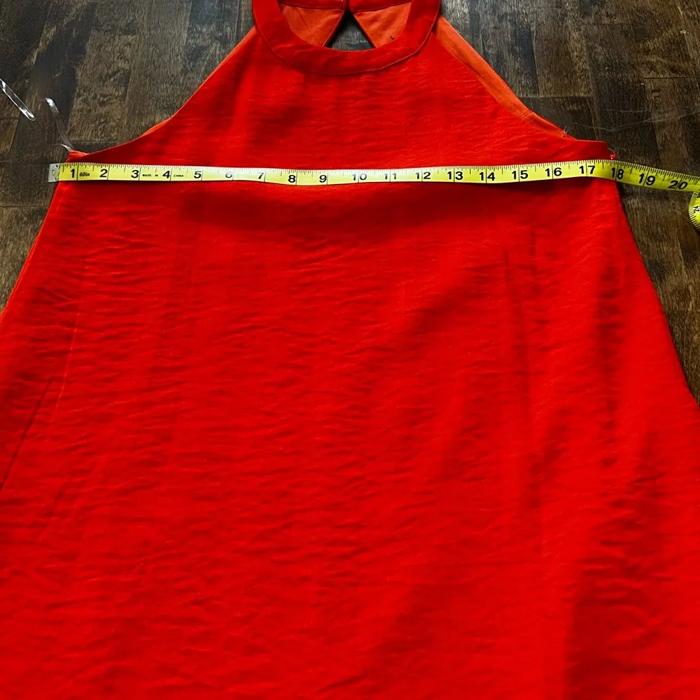 LISTICLE Tangerine Halter Back Cutout Swing Dress Size Small - Image 11