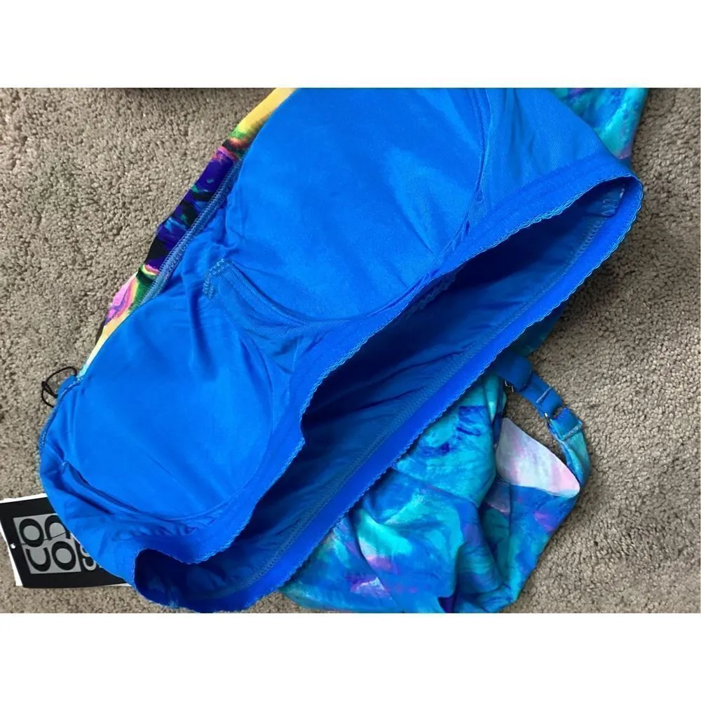 New. COCO REEF blue floral underwire tankini. 34DD. Retails $89 - Image 9