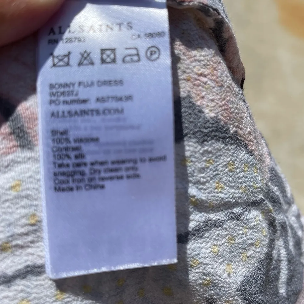 All Saints Sonny Fuji Tie Waist Dress size 0 - Image 9