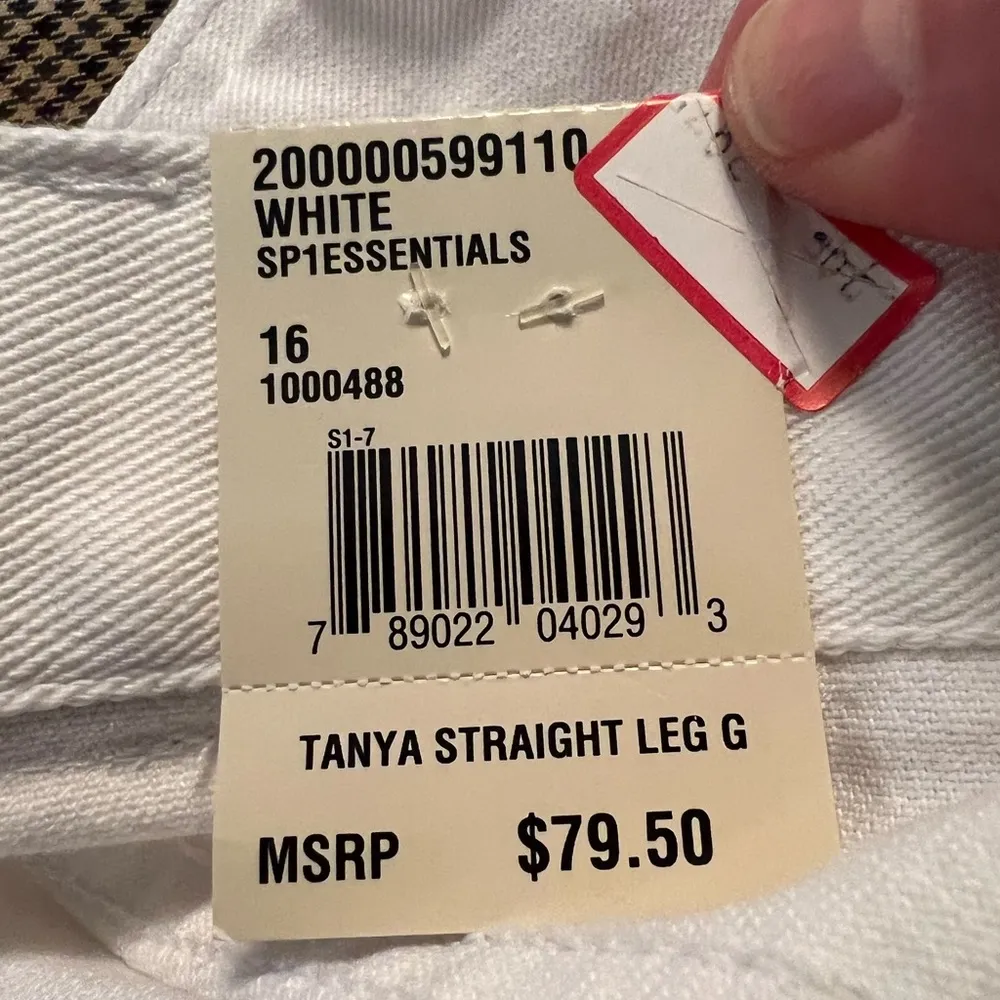 Lauren Jeans Co. Ralph Lauren White Pants Jeans Tanya Straight Leg Vintage 16 - Image 5