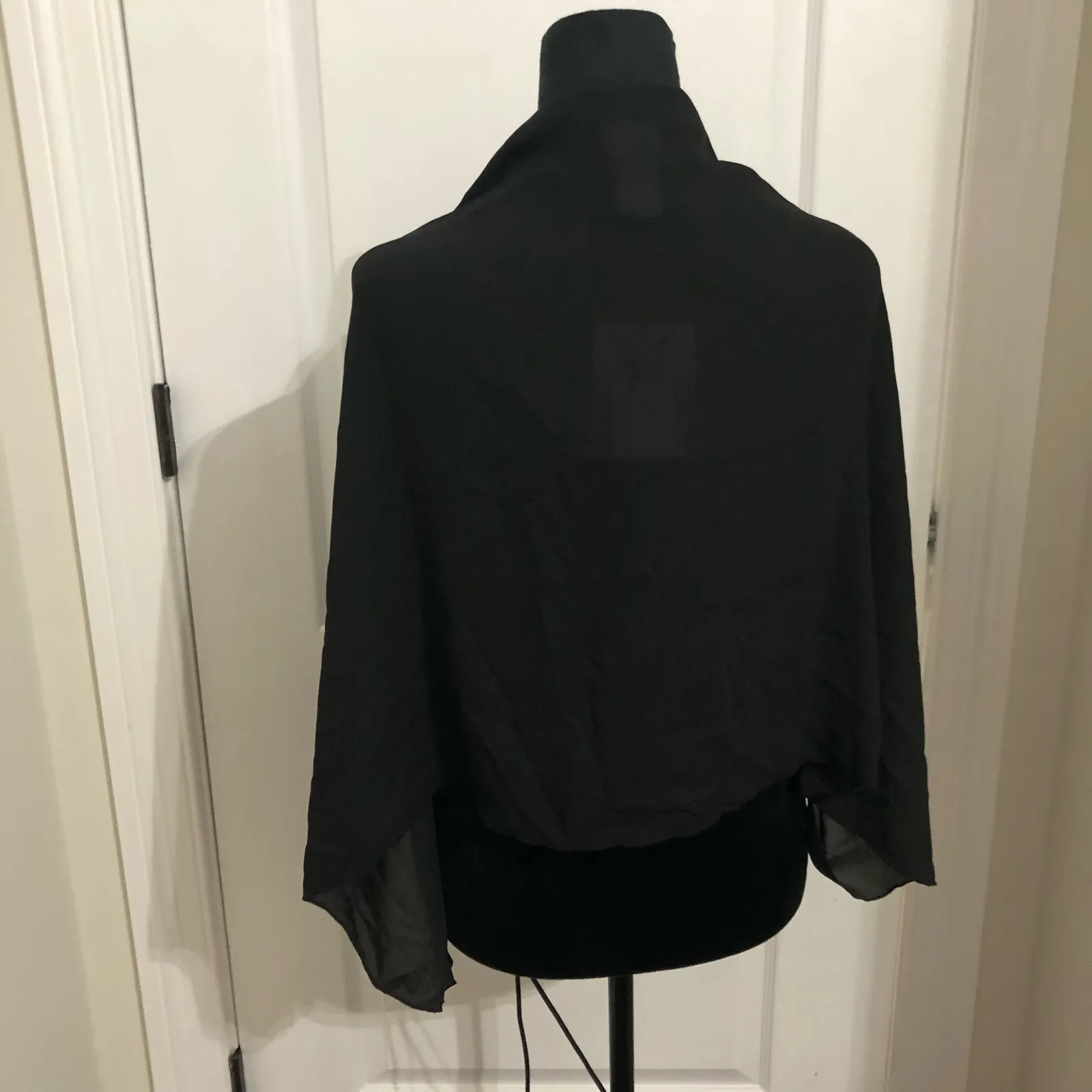 Dotti Womens ShawlOne Size Black Soft Chiffon Wrap Tie Front Beach Casual NWT - Image 3