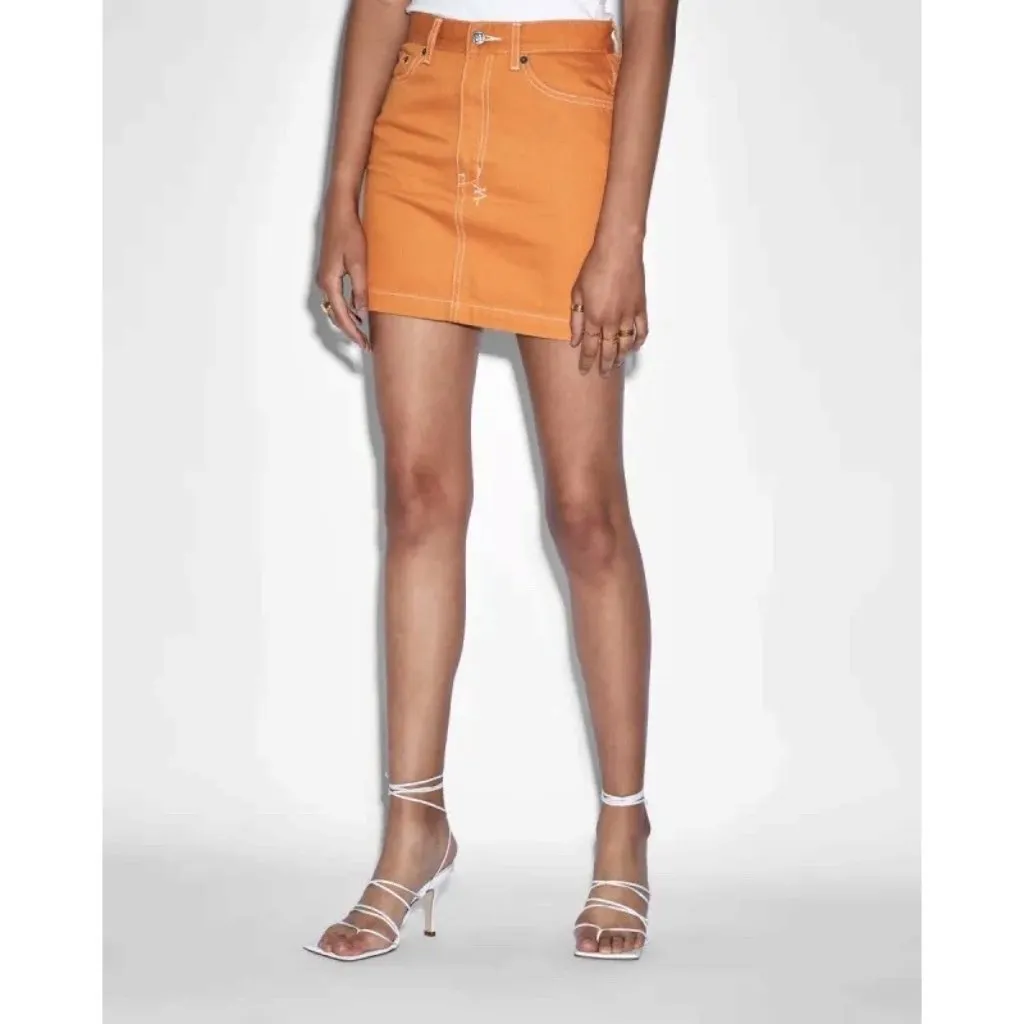NWT Ksubi Womens‎ Super x Mini Flame Skirt in Orange Skater Grunge Size 26 - Image 12